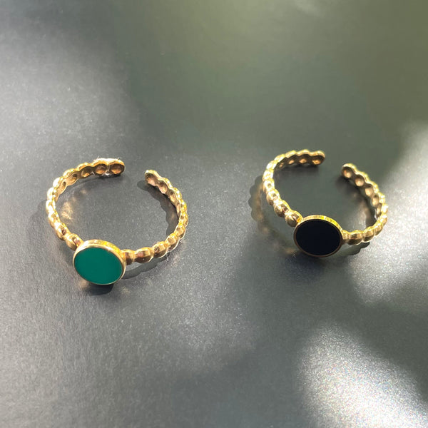 Stackable Round Enamel Ring