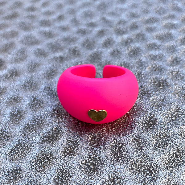 Single Heart Ring - Neon 90s