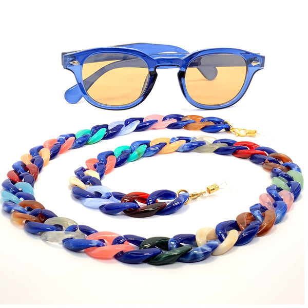 Rainbow Deep Blue Sunglasses Chain