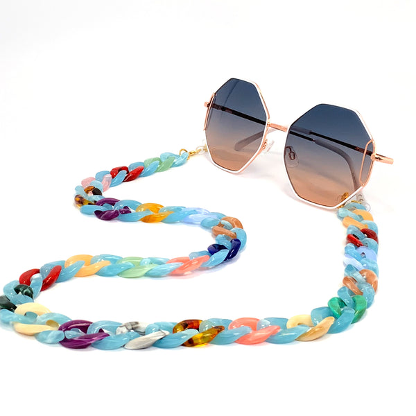 Rainbow Light Blue Sunglasses Chain