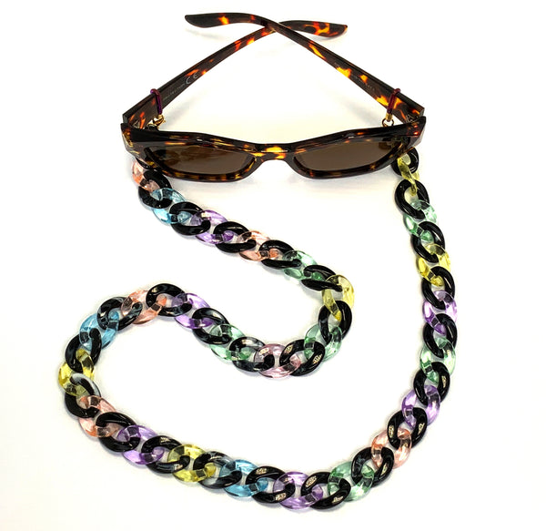 Rainbow Black Sunglasses Chain