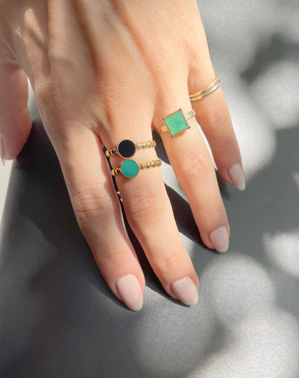 Stackable Round Enamel Ring