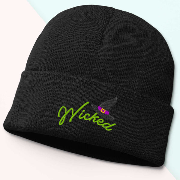 Wicked Halloween Embroidered Beanie