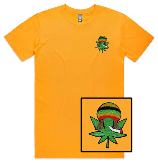 Rasta Leaf Embroidered T-Shirt