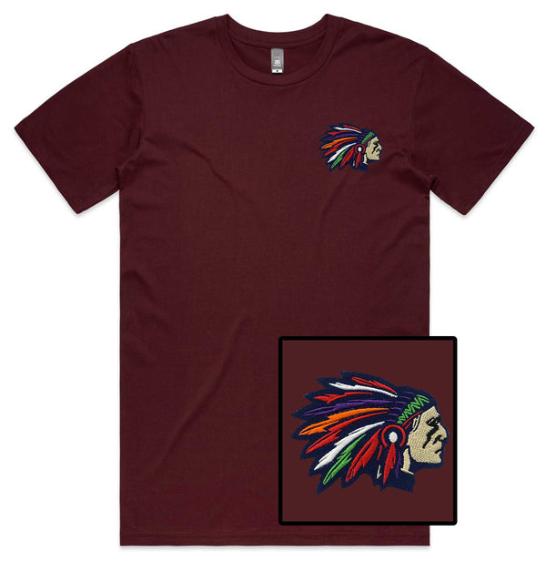 Indian Chief Embroidered T-Shirt