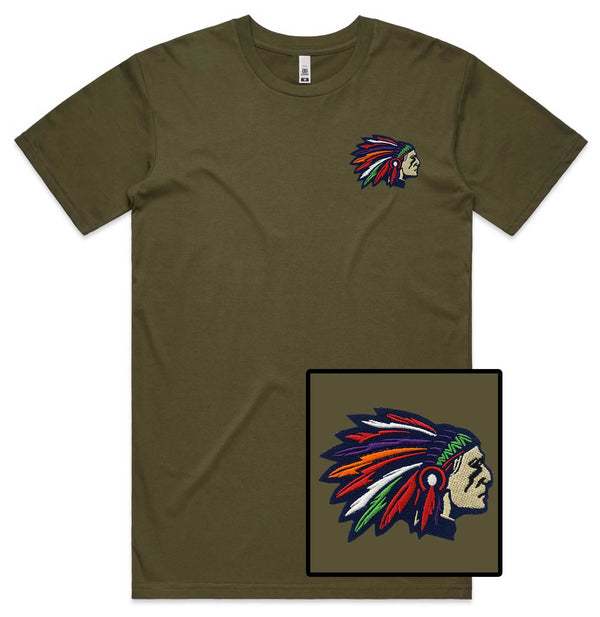 Indian Chief Embroidered T-Shirt