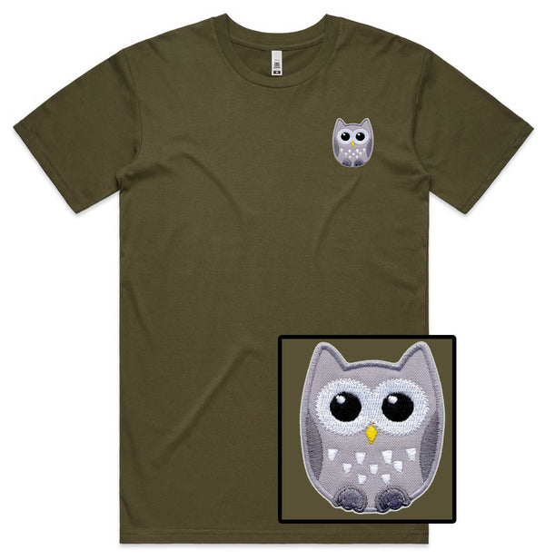 Grey Owl Embroidered T-Shirt