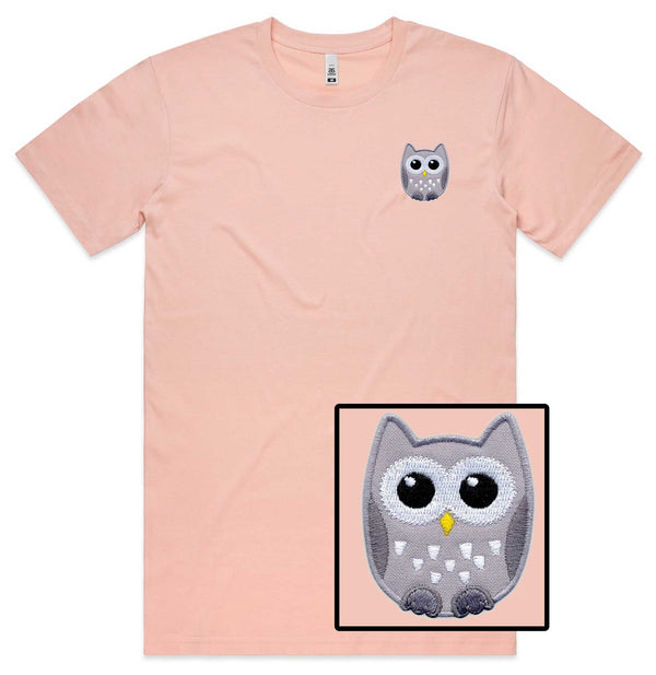 Grey Owl Embroidered T-Shirt