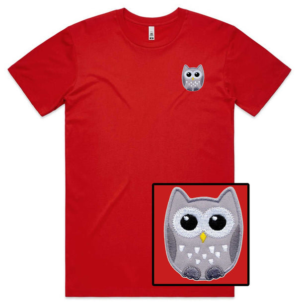 Grey Owl Embroidered T-Shirt