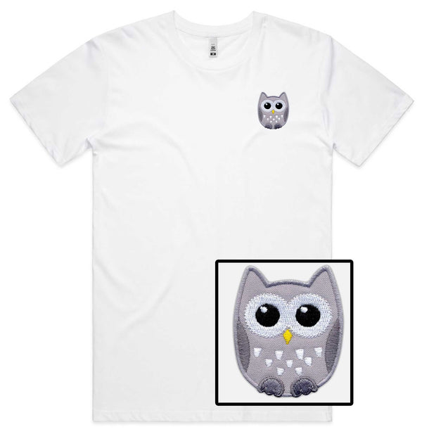 Grey Owl Embroidered T-Shirt