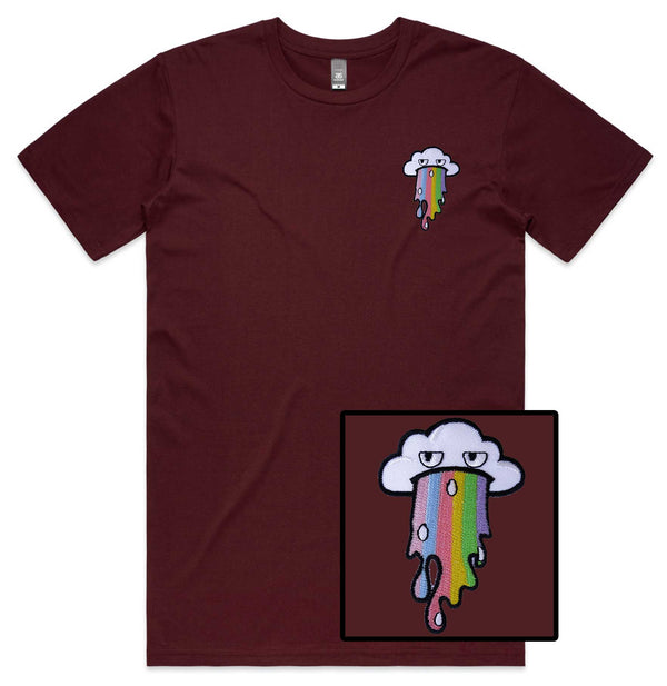 Rainbow Cloud Face Embroidered T-Shirt