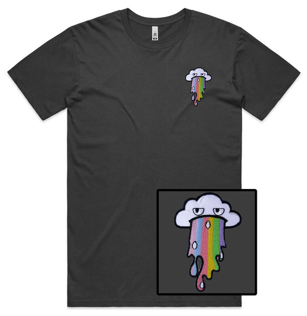 Rainbow Cloud Face Embroidered T-Shirt
