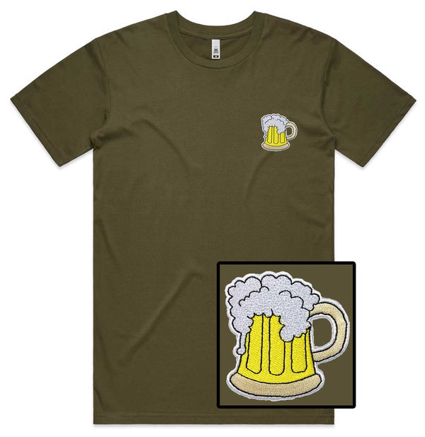 Beer Glass Embroidered T-Shirt