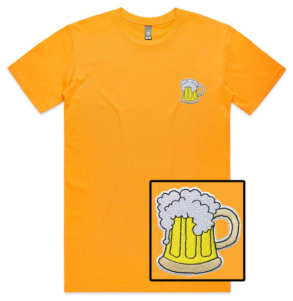 Beer Glass Embroidered T-Shirt