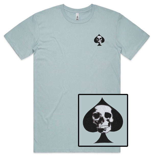 Ace Skull Embroidered T-Shirt