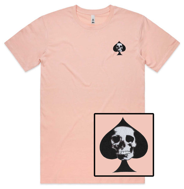Ace Skull Embroidered T-Shirt
