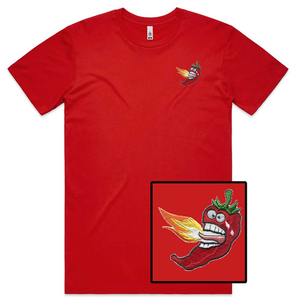 Fire Chilli Face Embroidered T-Shirt