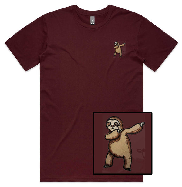 Dancing Sloth Embroidered T-Shirt