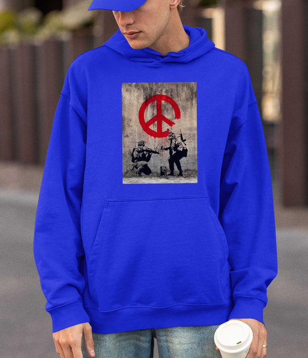 Banksy Hoodie - CND Soldiers Painting Peace Sign