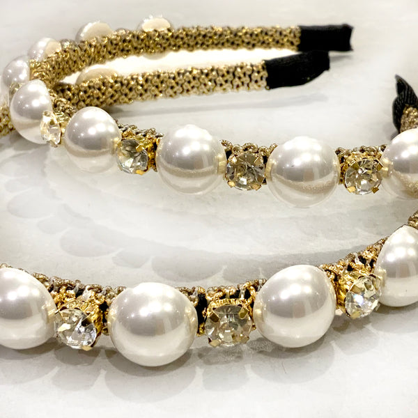 Headband - Pearl And Diamante Embellished