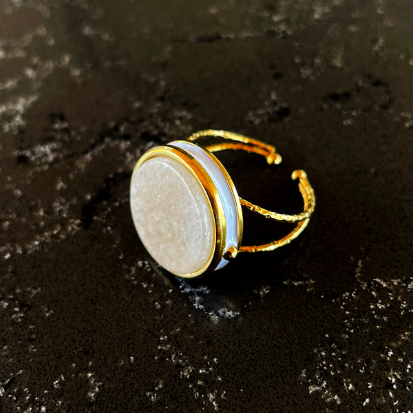 Double Frame Round Ring