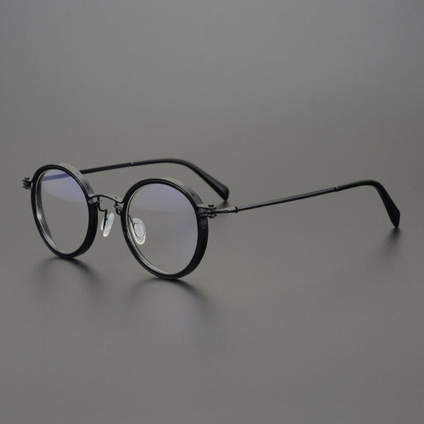 Retro reading glasses with anti blue light resin lenses Black colour