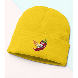 Chilli Fire Beanie, Cozy winter beanie with elegant patterns, animal embroidery, soft knit beanie, plain colour beanies