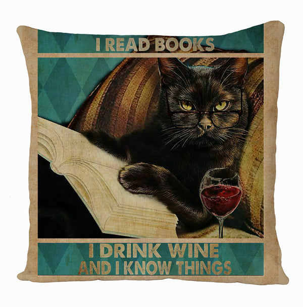 I Know Things Grumpy Book Cushion Cover, Gift Home Decoration, Graphic Design Cushion Covers