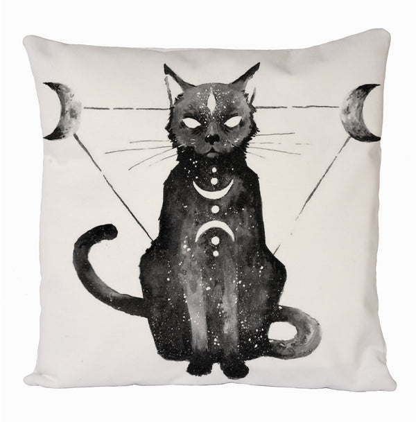 Black Cat Celestial Triangle Cushion Cover