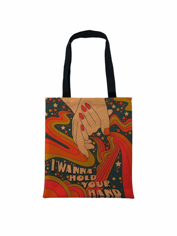 I Wanna Hold Your Hand Tote Bag, John Lennon Song Tote Bag