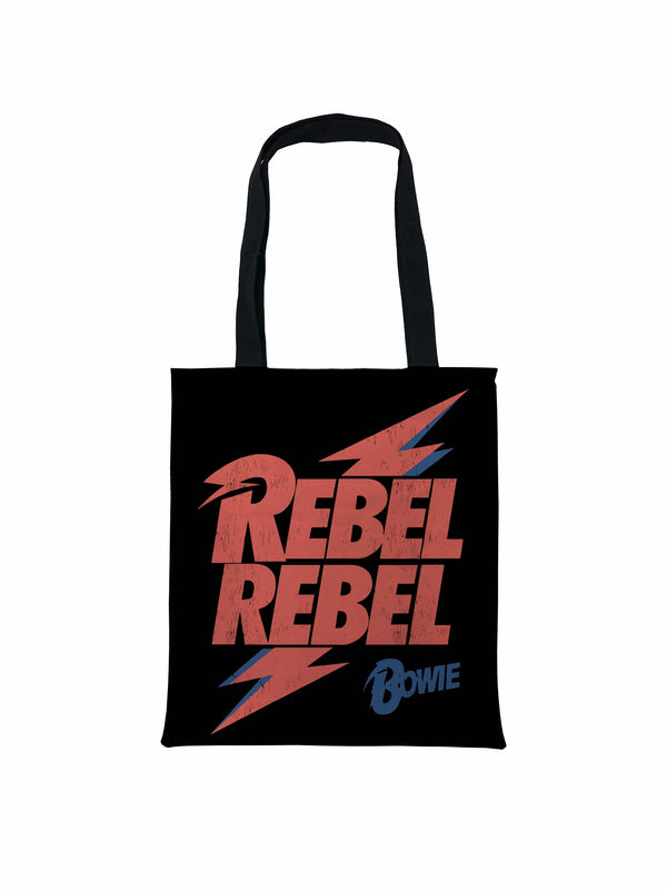 Rebel Rebel Bowie  Black Tote Bag, David Bowie Tote bag
