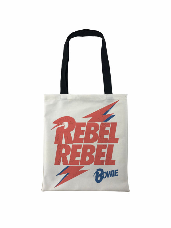 Rebel Rebel Bowie White Tote Bag, David Bowie Tote bag