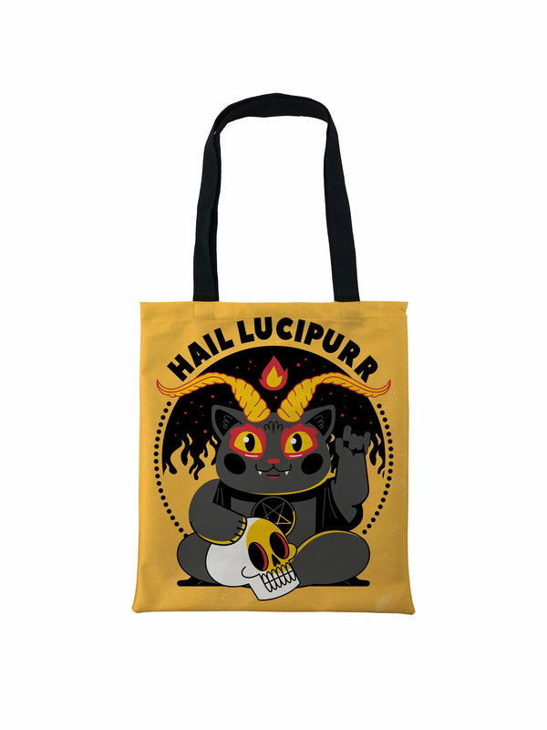 Hail Lucipurr Cat Tote Bag, Catnip Tote Bag