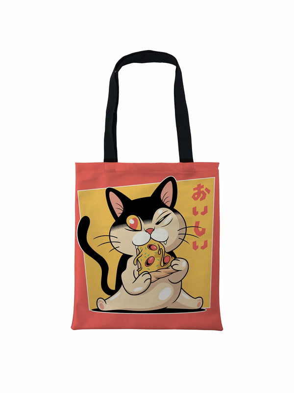 Pizza Lover Cat Tote Bag