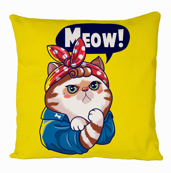 Meow! Cat Power Cushion Cover