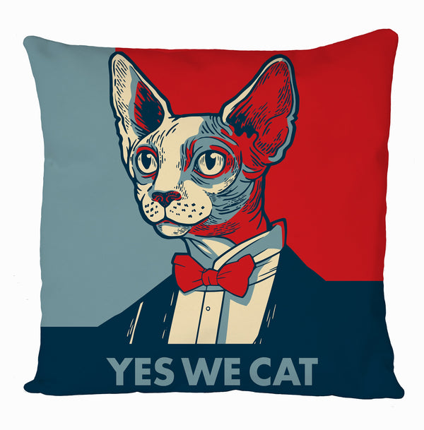 Yes We Cat Cushion Cover, Cat Power Cushion Cover, Gift Home Decoration, Graphic Design Cushion Covers