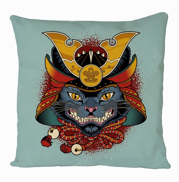 Samurai Cat Cushion Cover, Gift Home Decoration, Graphic Design Cushion Covers