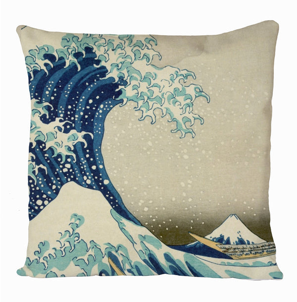 The Great Wave off Kanagawa Cushion Cover, Hokusai Art Cushion Cover