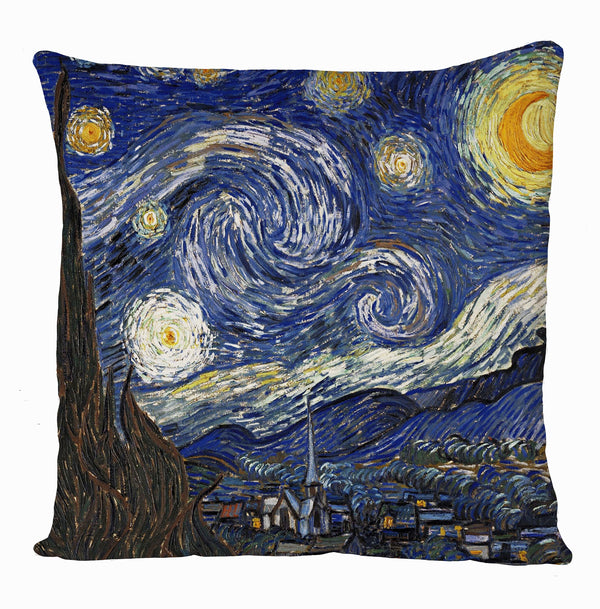 The Starry Night Cushion Cover,  Vincent van Gogh Art Cushion Cover