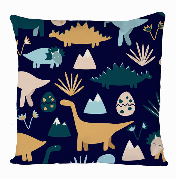 Dinosaurs Cushion Cover, Dinosaur's Egg and Mountains Kids Room Cushion Cover