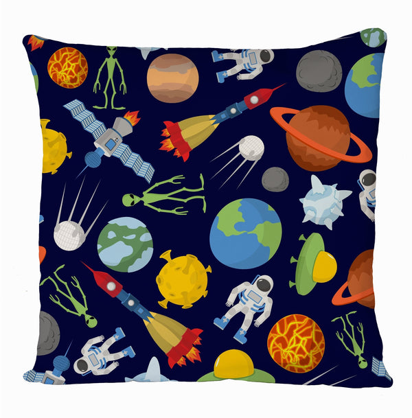 Space Rocket, Alien , Astronaut Cushion Cover, Kids Room Cushion Cover