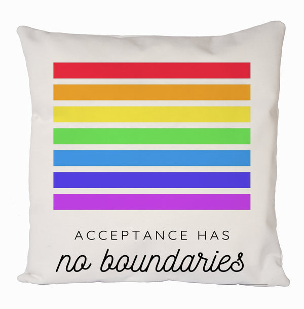 Acceptance Has No Boundaries Cushion Cover, Lgbt Pride Equality Rainbow Cushion Cover