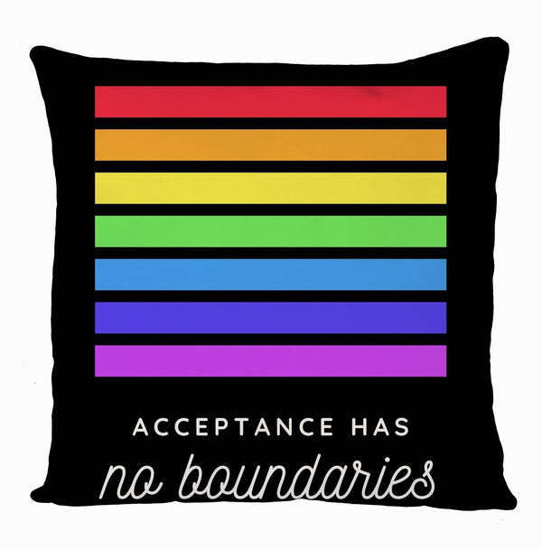 Acceptance Has No Boundaries Cushion Cover, Lgbt Pride Equality Rainbow Cushion Cover