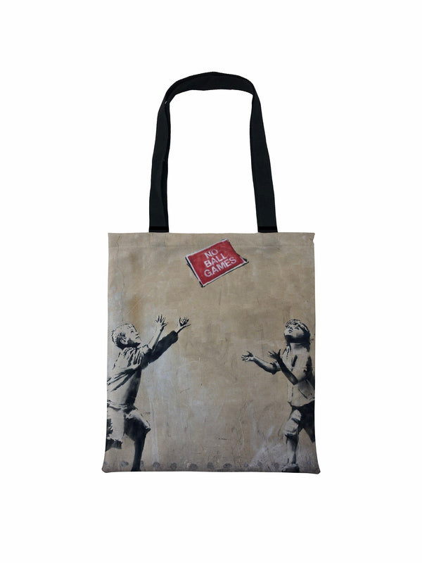 Banksy No Ball Games Tote Bag, Banksy Stencil Tote Bag