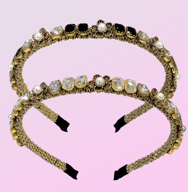 Headband - Diamante And Pearl Embellished