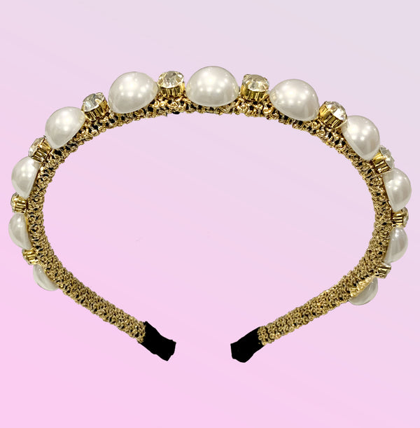 Headband - Pearl And Diamante Embellished