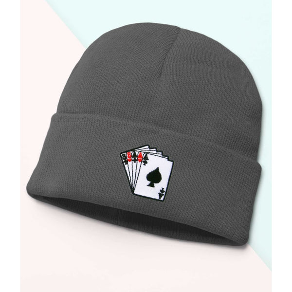 Poker Beanie, poker cards , Cozy winter beanie with elegant patterns, animal embroidery, soft knit beanie, plain colour beanies