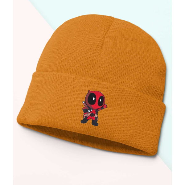 Red Robot Beanie, Cozy winter beanie with elegant patterns, animal embroidery, soft knit beanie, plain colour beanies