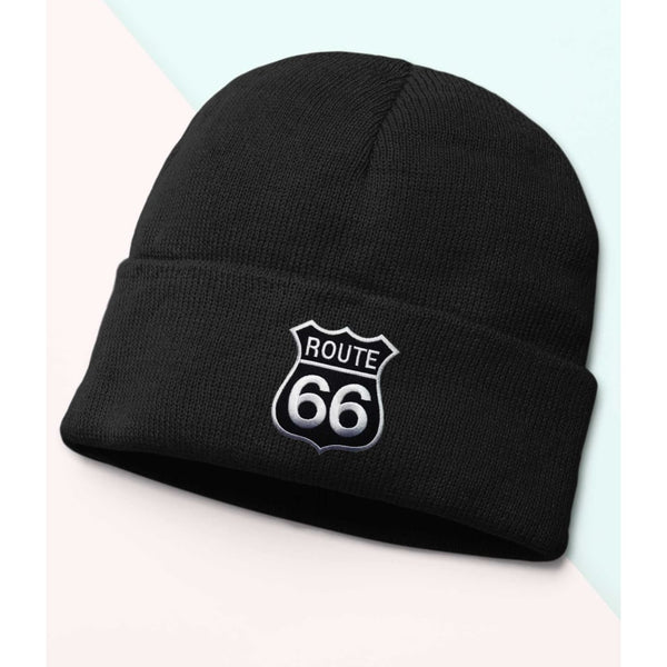 Route 66 Beanie, Cozy winter beanie with elegant patterns, animal embroidery, soft knit beanie, plain colour beanies